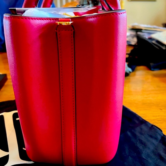 ❤️❤️ Valentine Red LaurenRalphLauren ClassicCrossbody&SatchelAll LeatherLuxurios - Picture 6 of 8